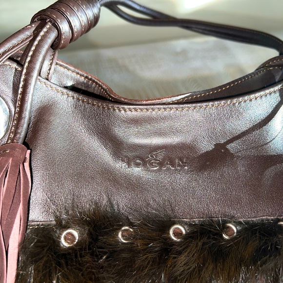 Authentic HOGAN Brown Rabbit, leather and suede shoulder bag. - Picture 8 of 15